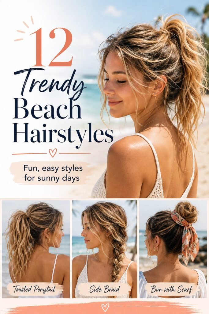 12 Easy & Stylish Beach Hairstyles That Survive Sun, Sand & Sea