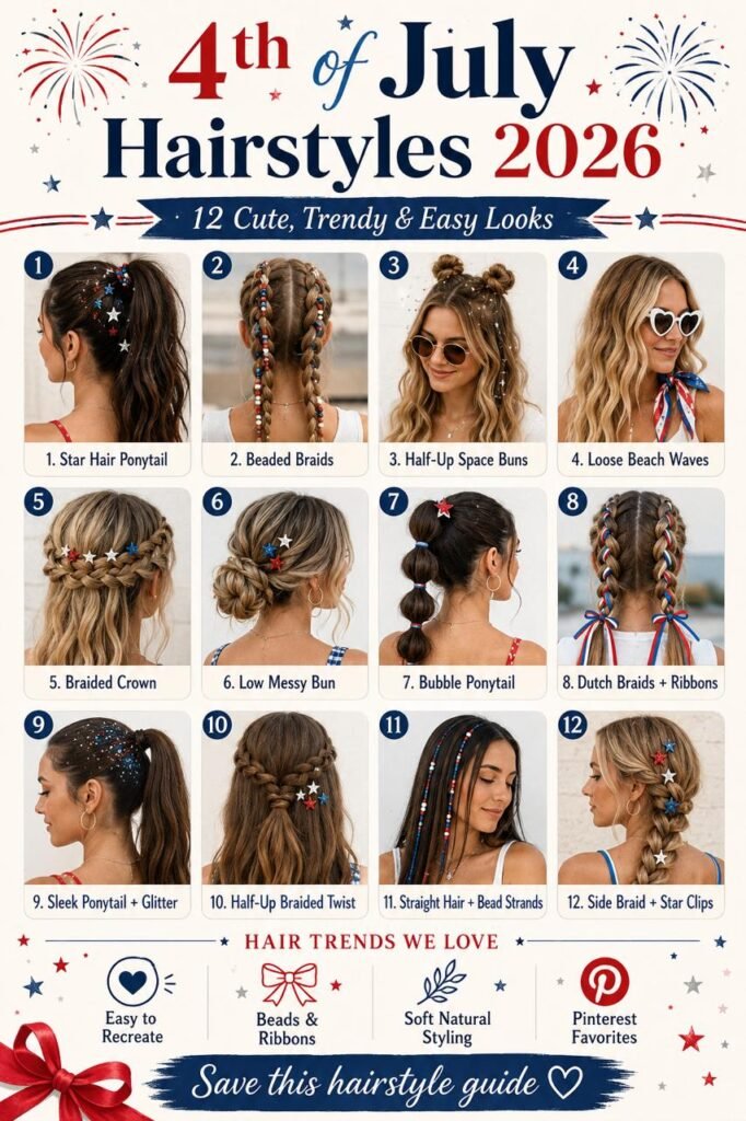 4th of July Hairstyles: 12 Cute, Trendy & Easy Looks