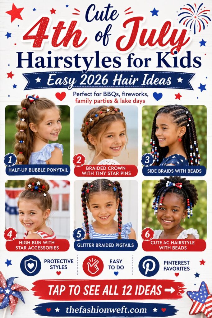 4th of July Hairstyles for Kids: 12 Cute, Easy & Festive Ideas