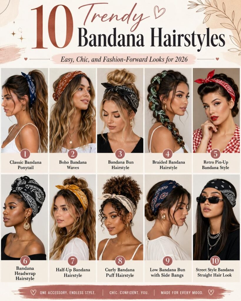 Bandana Hairstyle Ideas – 10 Trendy Looks for 2026